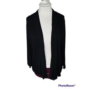 Adele and May Draped Open Front Light Cardigan Size 3XL XXXL Lace Back Black